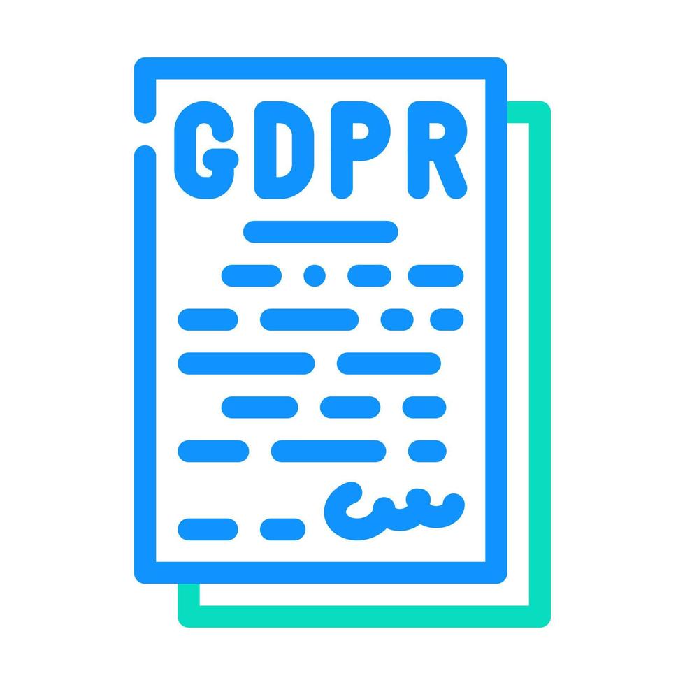 gdpr regolamento generale sulla protezione dei dati nell'illustrazione vettoriale dell'icona a colori dell'Unione europea