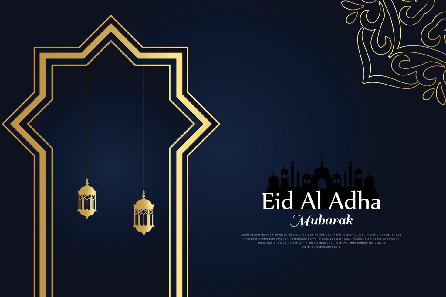 sfondo islamico eid al adha mubarak vettore