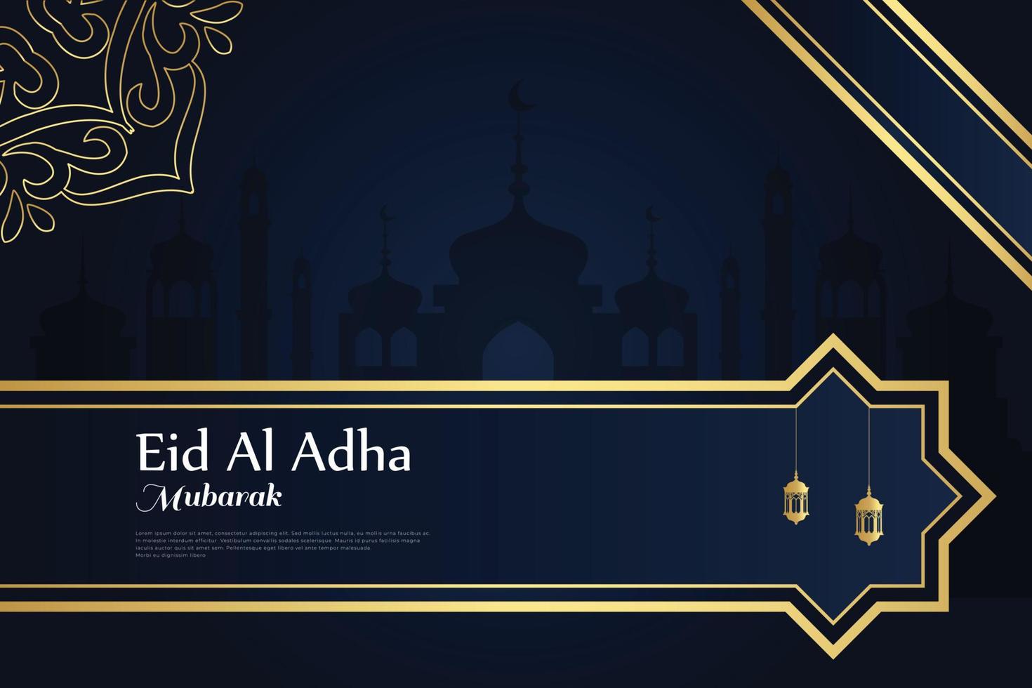 sfondo islamico eid al adha mubarak vettore