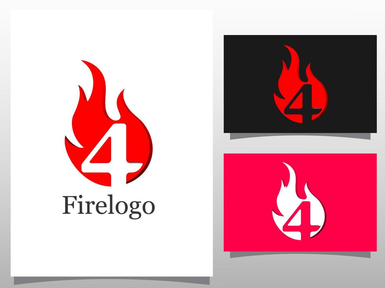 logotipo fuoco con numero. elemento di design del logo vettore