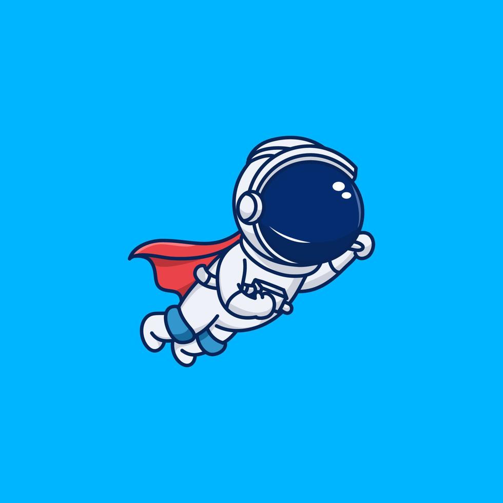 disegno dell'illustrazione di volo dell'astronauta carino vettore