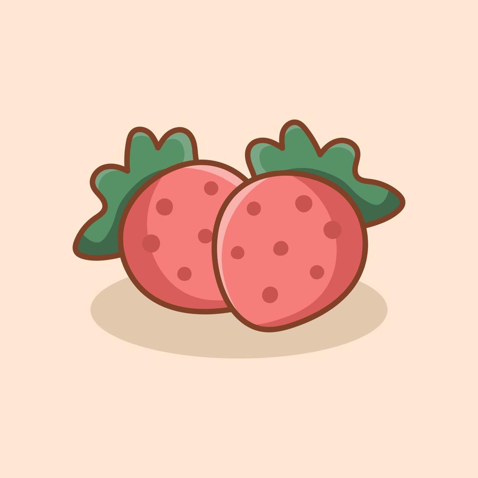 illustrazione di deliziosa fragola doodle vettore