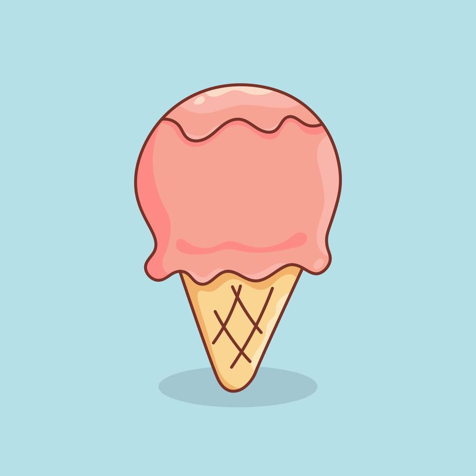 illustrazione di delizioso gelato doodle vettore