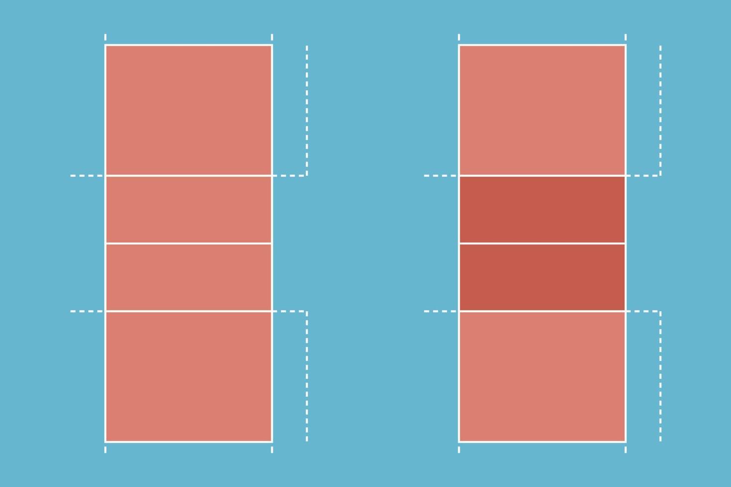 design piatto del campo da pallavolo, illustrazione grafica del campo da pallavolo, vettore del campo da pallavolo e layout.