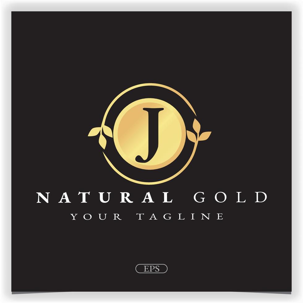 natura oro lettera j logo premium elegante modello vettoriale eps 10