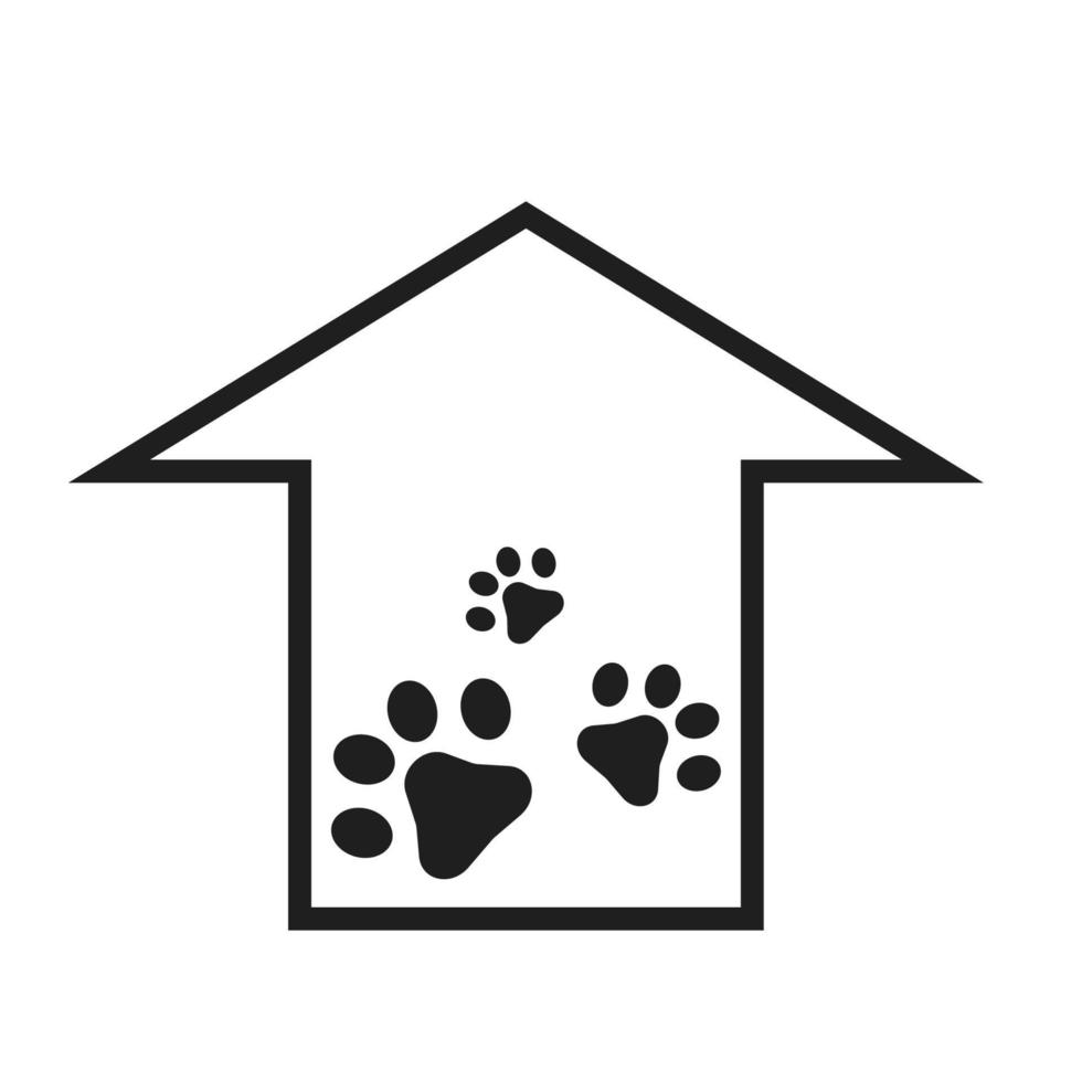 modello di progettazione dell'illustrazione di vettore di progettazione di logo della casa del cane