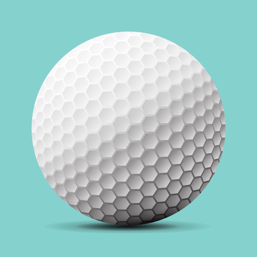 pallina da golf. illustrazione realistica di vettore