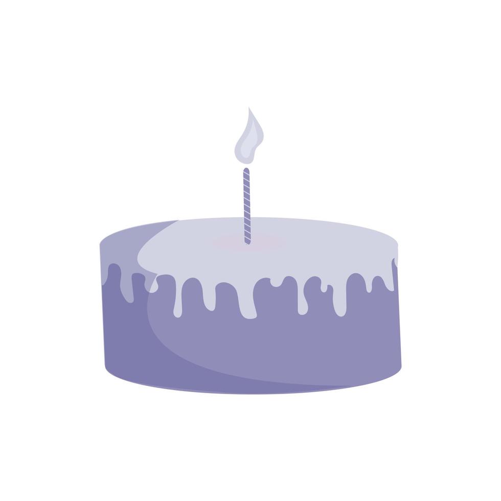 torta di compleanno con candela vettore