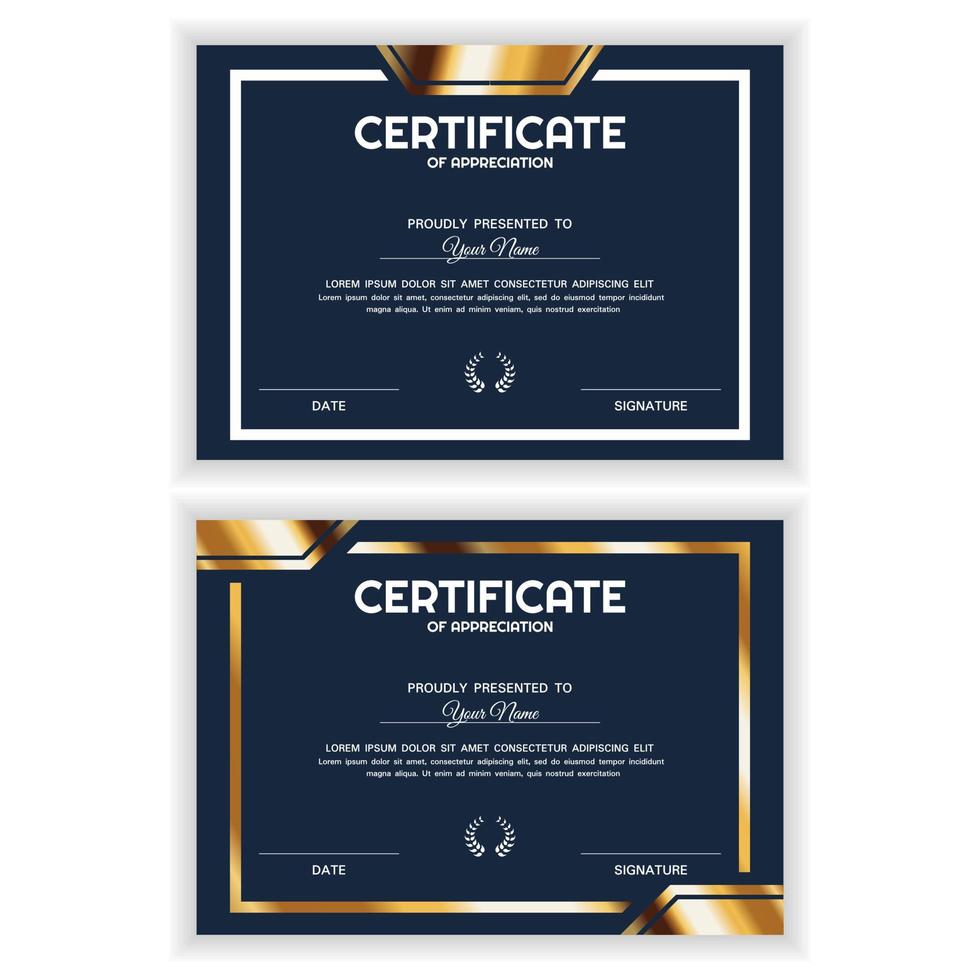 bundle creativo certificato d'oro modello premio di apprezzamento vettore