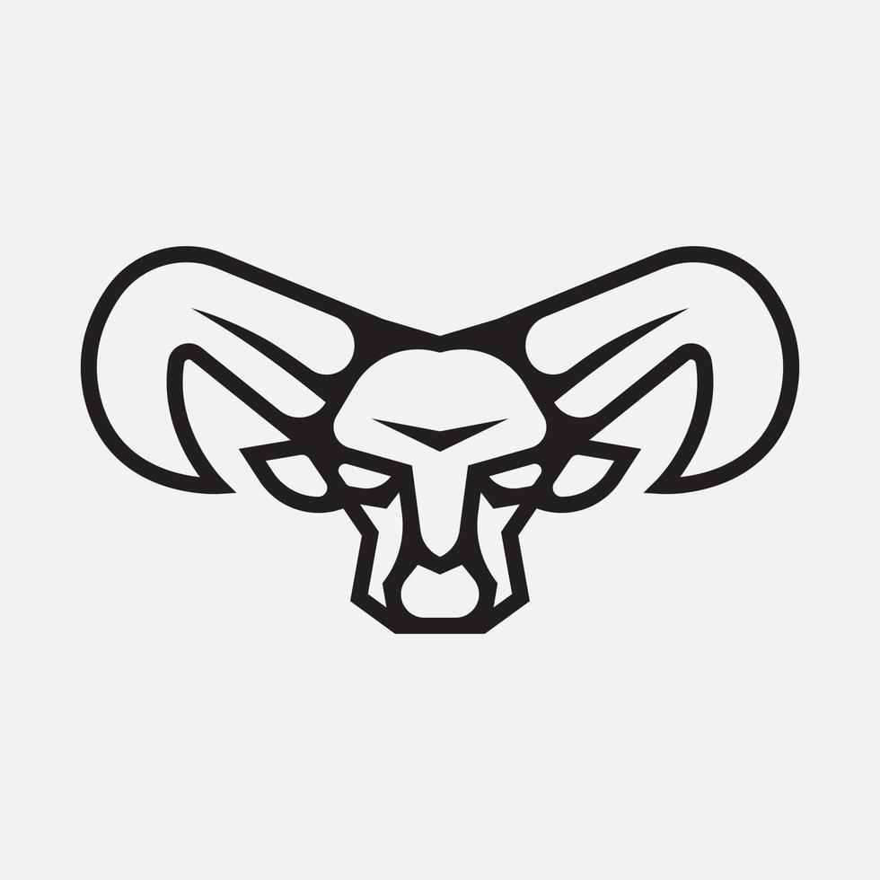 concetto di logo del tatuaggio della testa di capra vettore