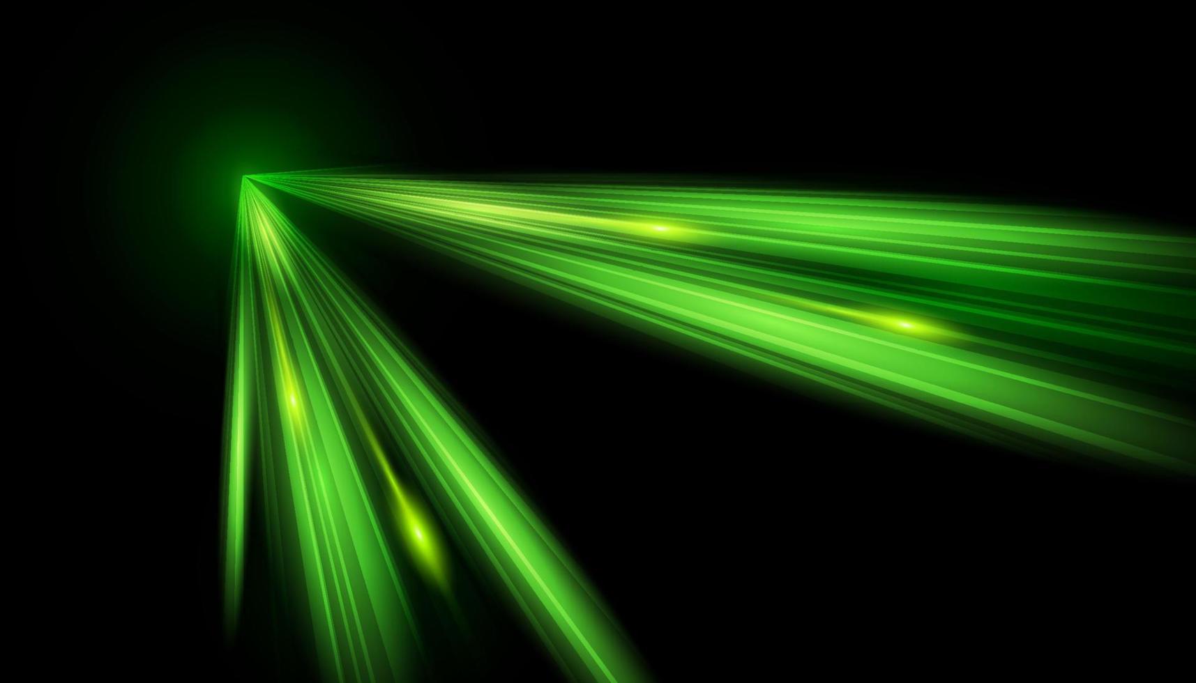 movimento moderno astratto ad alta velocità tecnologico. scie verde chiaro di movimento dinamico con effetto di sfocatura del movimento su sfondo scuro. futuristico, modello tecnologico per il design di banner o poster. vettore