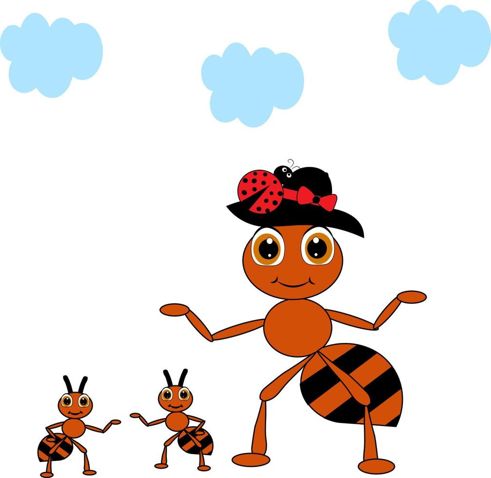 illustrazione vettoriale di formica carina