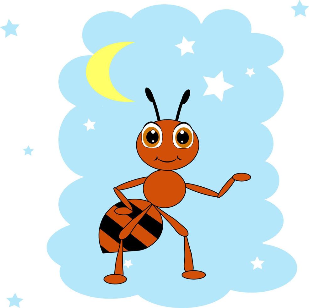 illustrazione di formica carina, vettore di formica bambino
