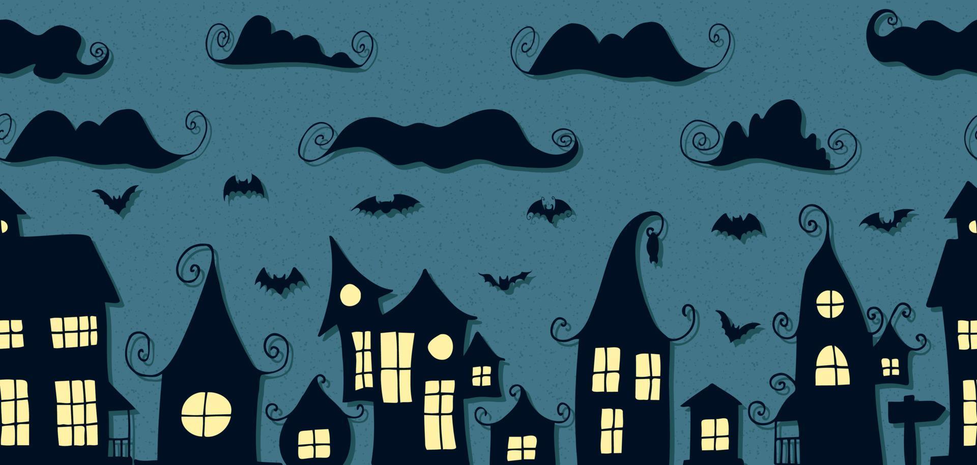 modello senza cuciture. halloween - 31 ottobre. illustrazione di doodle disegnato a mano. Dolcetto o scherzetto. buon halloween 2022. vettore