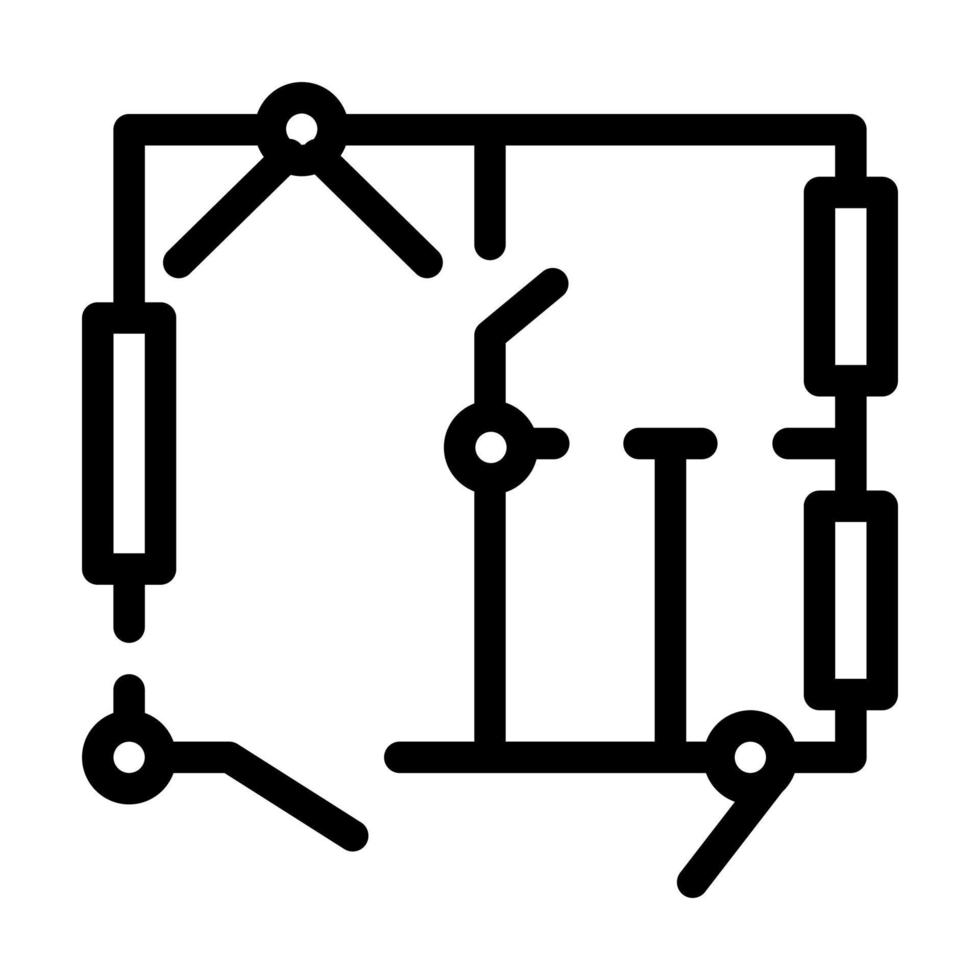 illustrazione vettoriale dell'icona della linea del piano della fotocamera