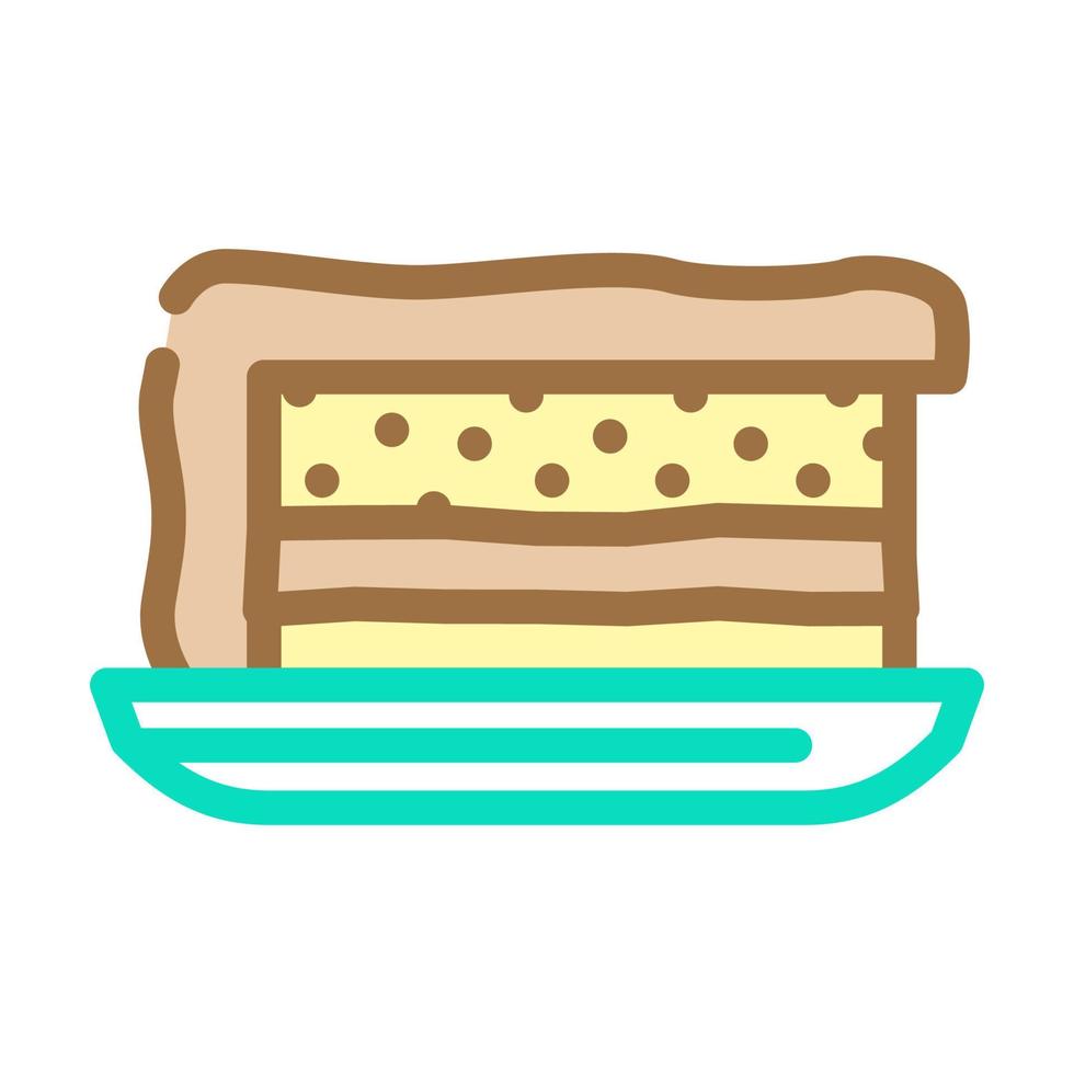 illustrazione vettoriale dell'icona del colore della mensa del piatto della torta