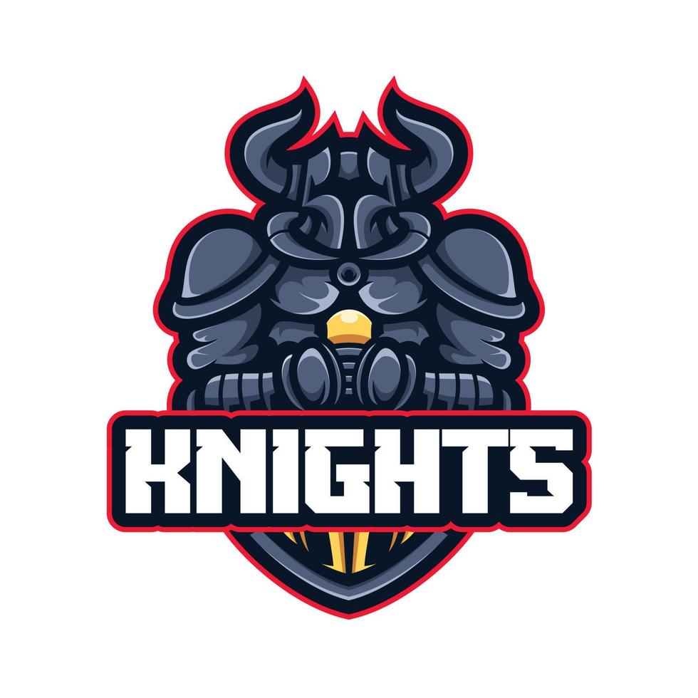 illustrazioni della mascotte del logo dei cavalieri per il gioco vettore