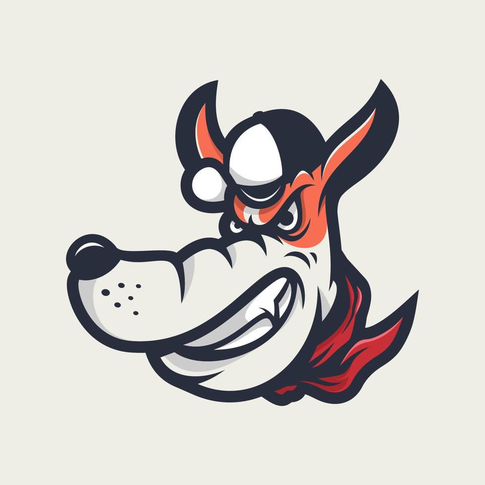 illustrazioni della mascotte del logo del cane arrabbiato vettore