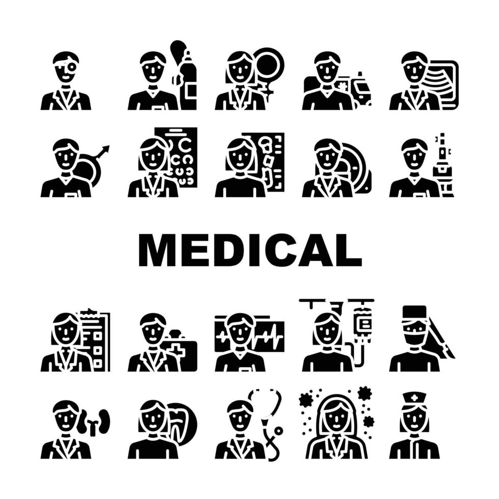 le icone del trattamento di salute di specialità mediche impostano il vettore
