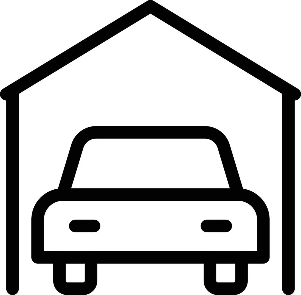 illustrazione vettoriale del garage per auto su uno sfondo. simboli di qualità premium. icone vettoriali per il concetto e la progettazione grafica.