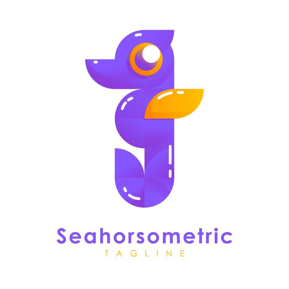 logo mare metrico seahorsometric vettore