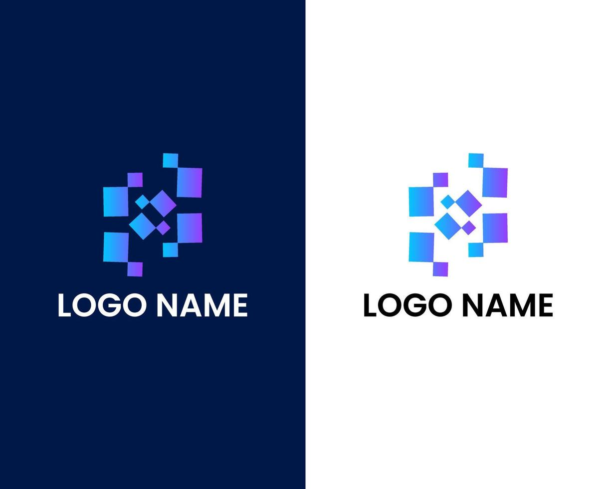 lettera e con modello di progettazione logo tech vettore