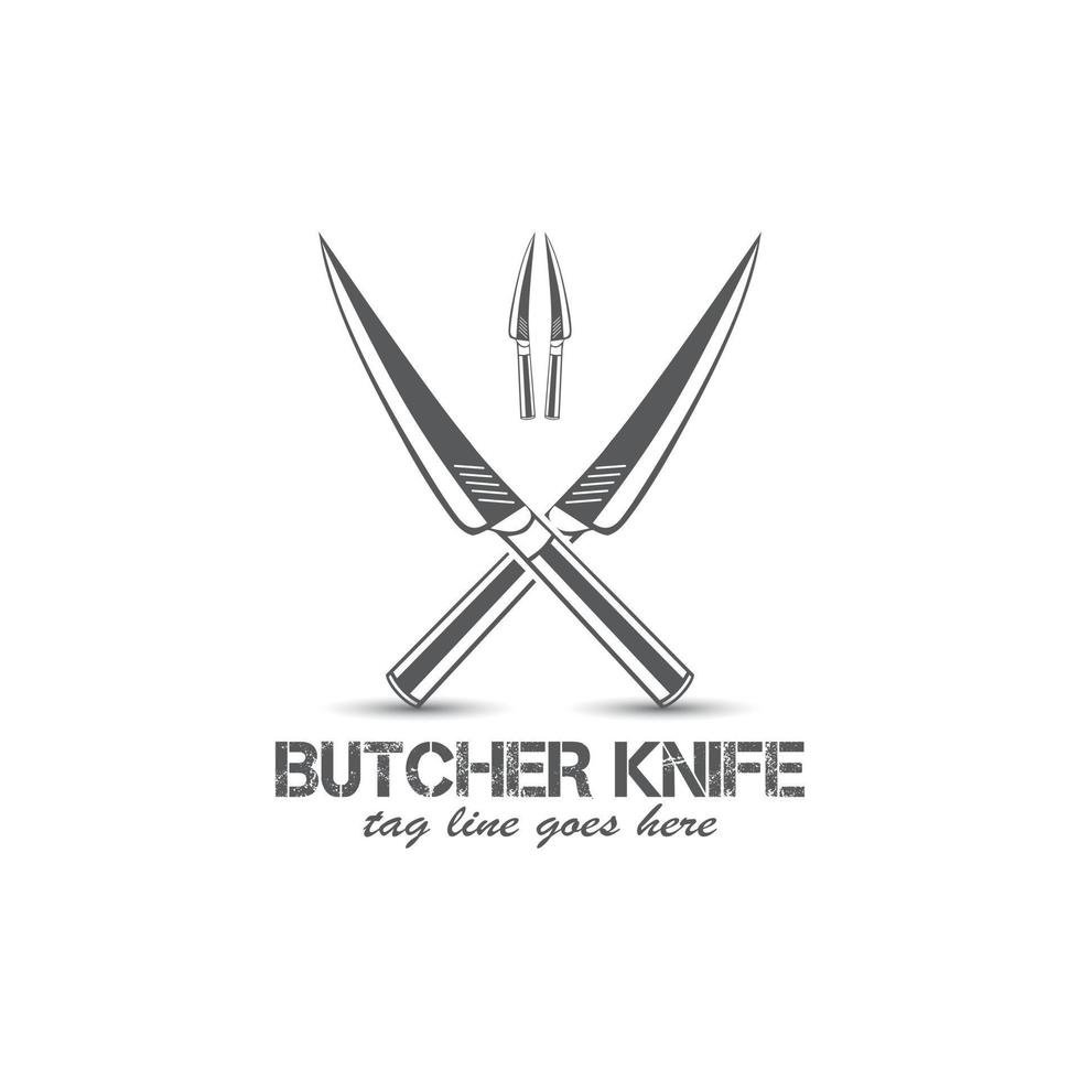 elemento logo vintage coltello da macellaio, vettore libero