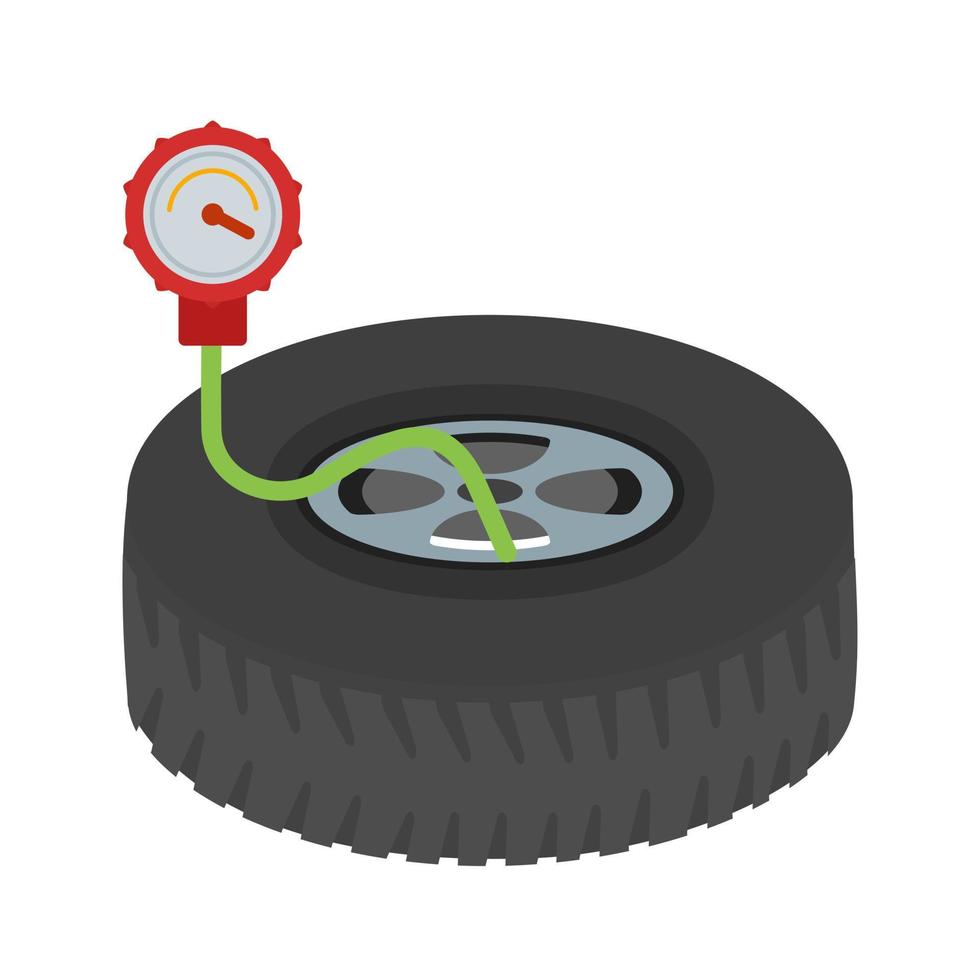 controllo dell'icona della linea di pressione dei pneumatici vettore