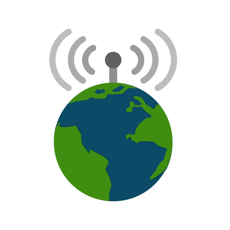 icona della linea di segnali globali vettore