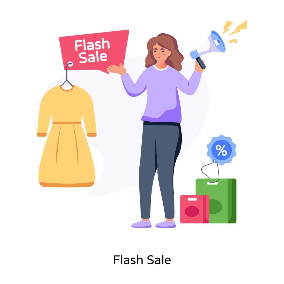 scarica l'illustrazione piatta della vendita flash vettore