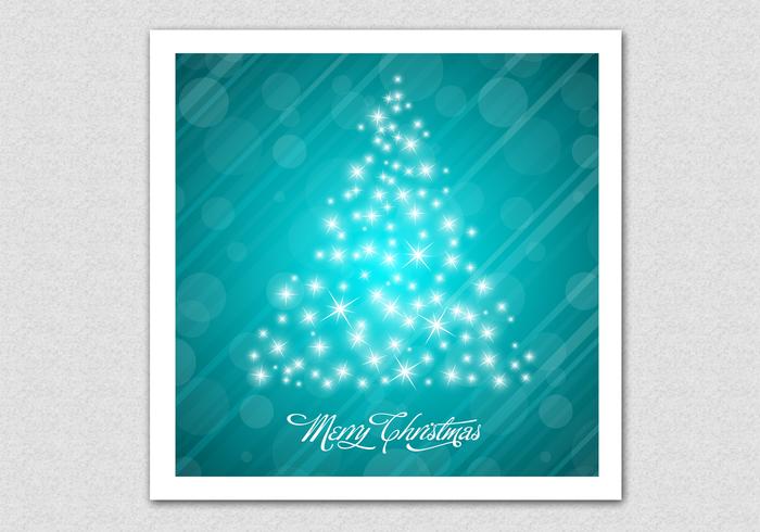 Glowing Bokeh Christmas Tree Vector Background