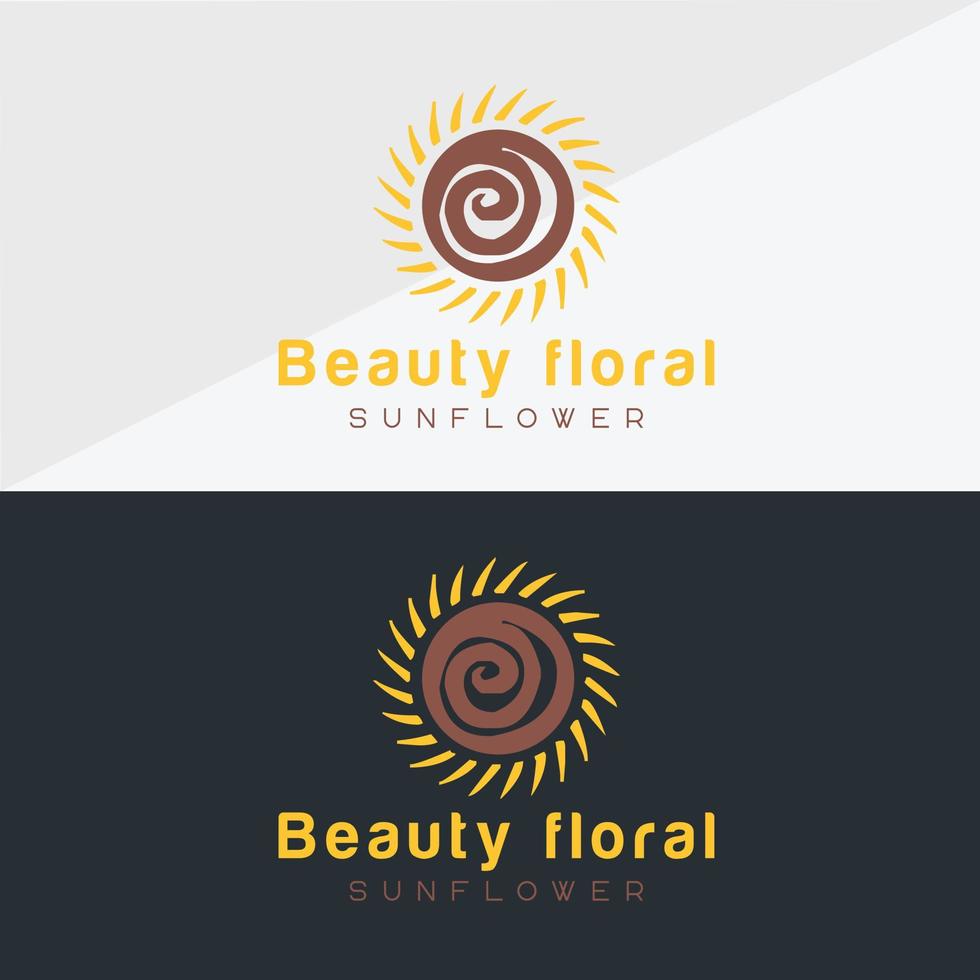 logo girasole e modello di disegno vettoriale icona sole.