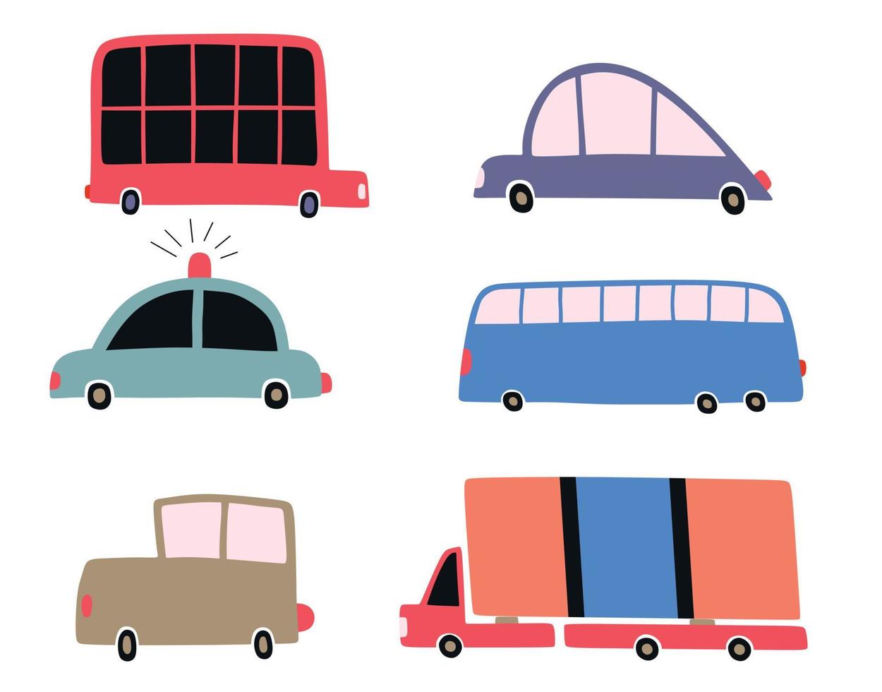 set di auto carine. illustrazione vettoriale