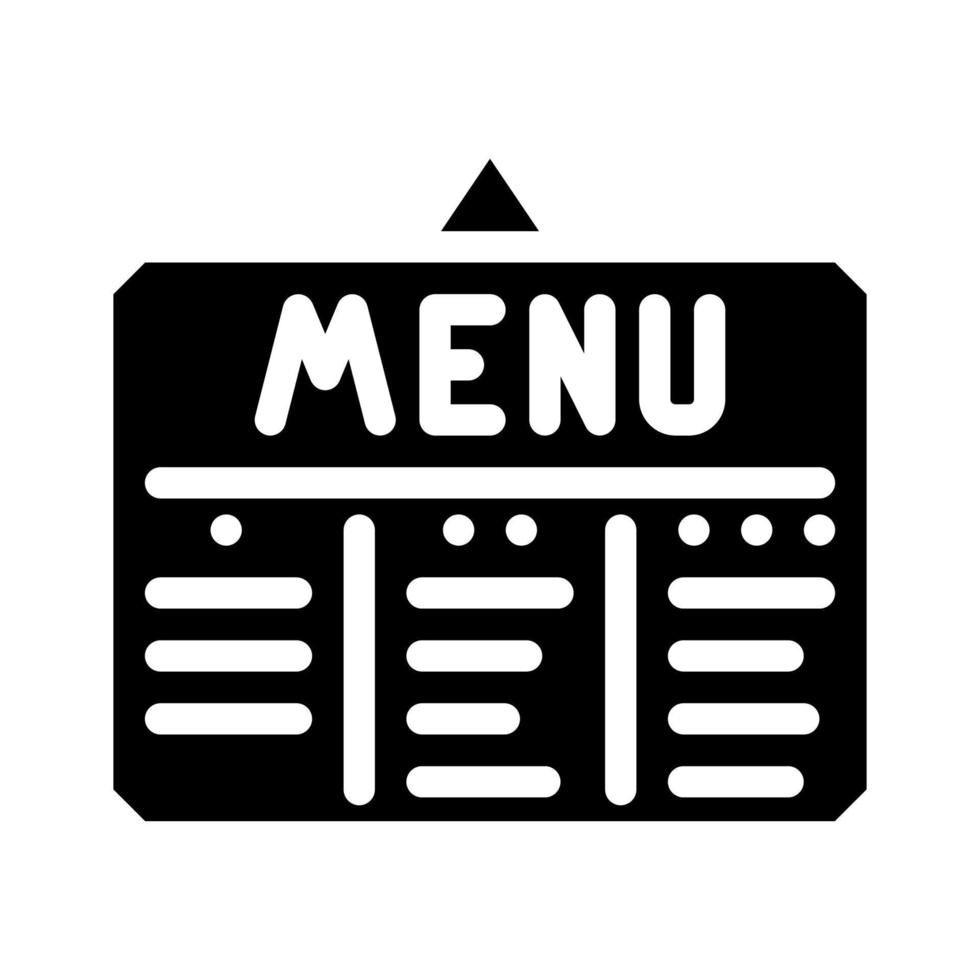 illustrazione vettoriale dell'icona del glifo della mensa del menu