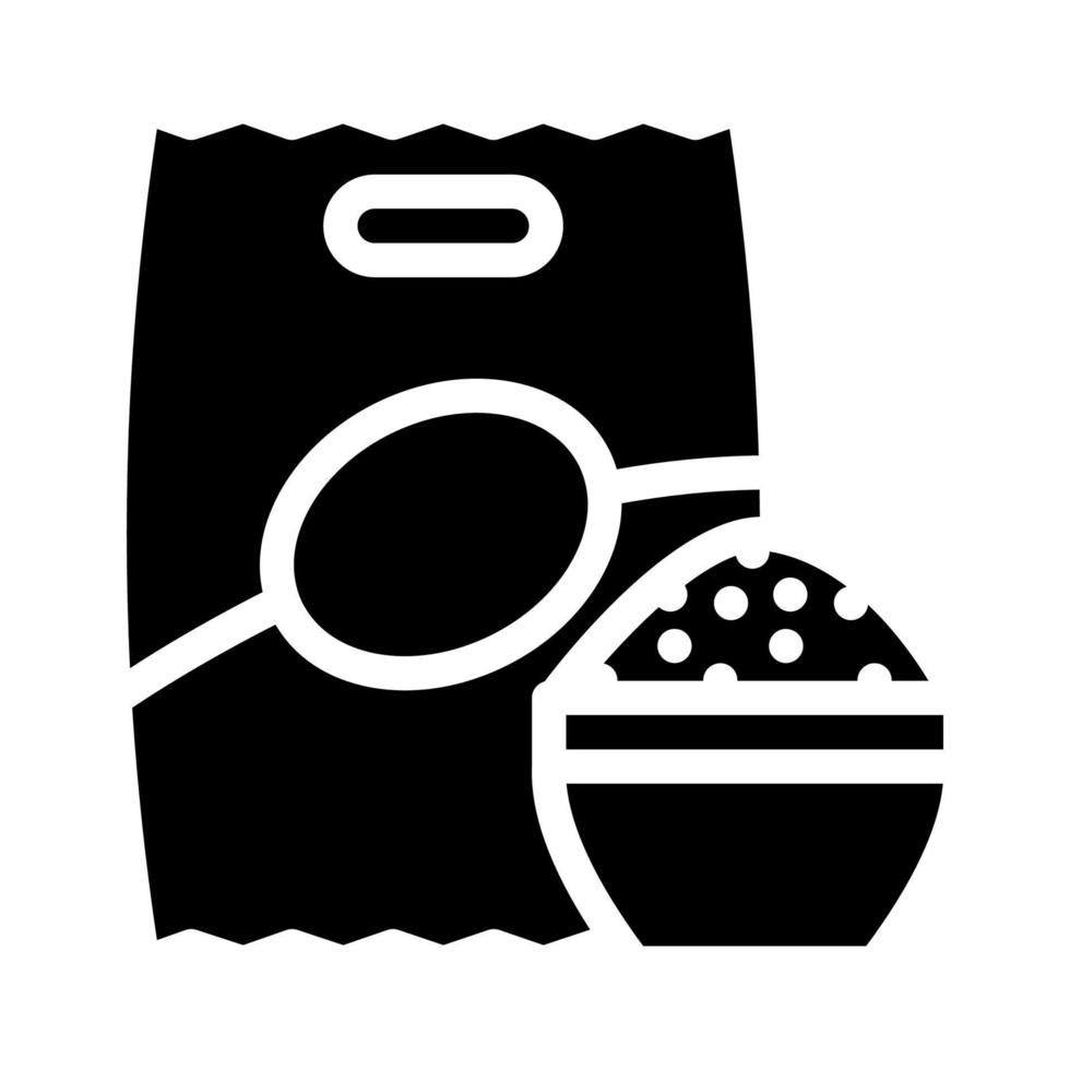 illustrazione vettoriale dell'icona del glifo senza glutine per alimenti di riso