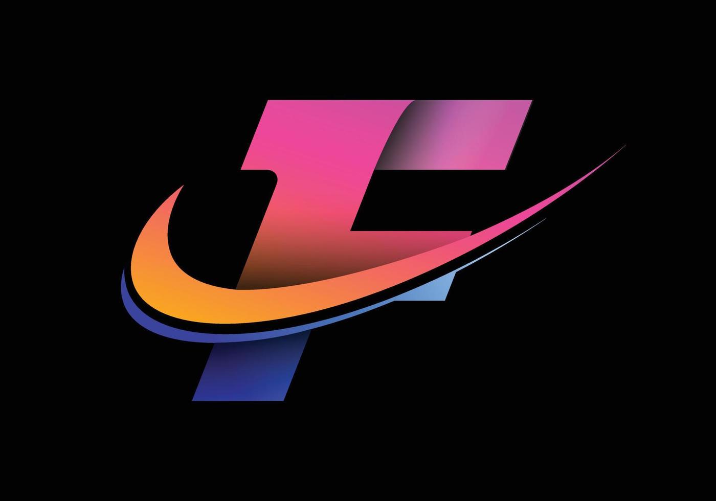 lettera iniziale f con un modello logo swoosh. logotipo vettoriale moderno per l'identità aziendale e aziendale.