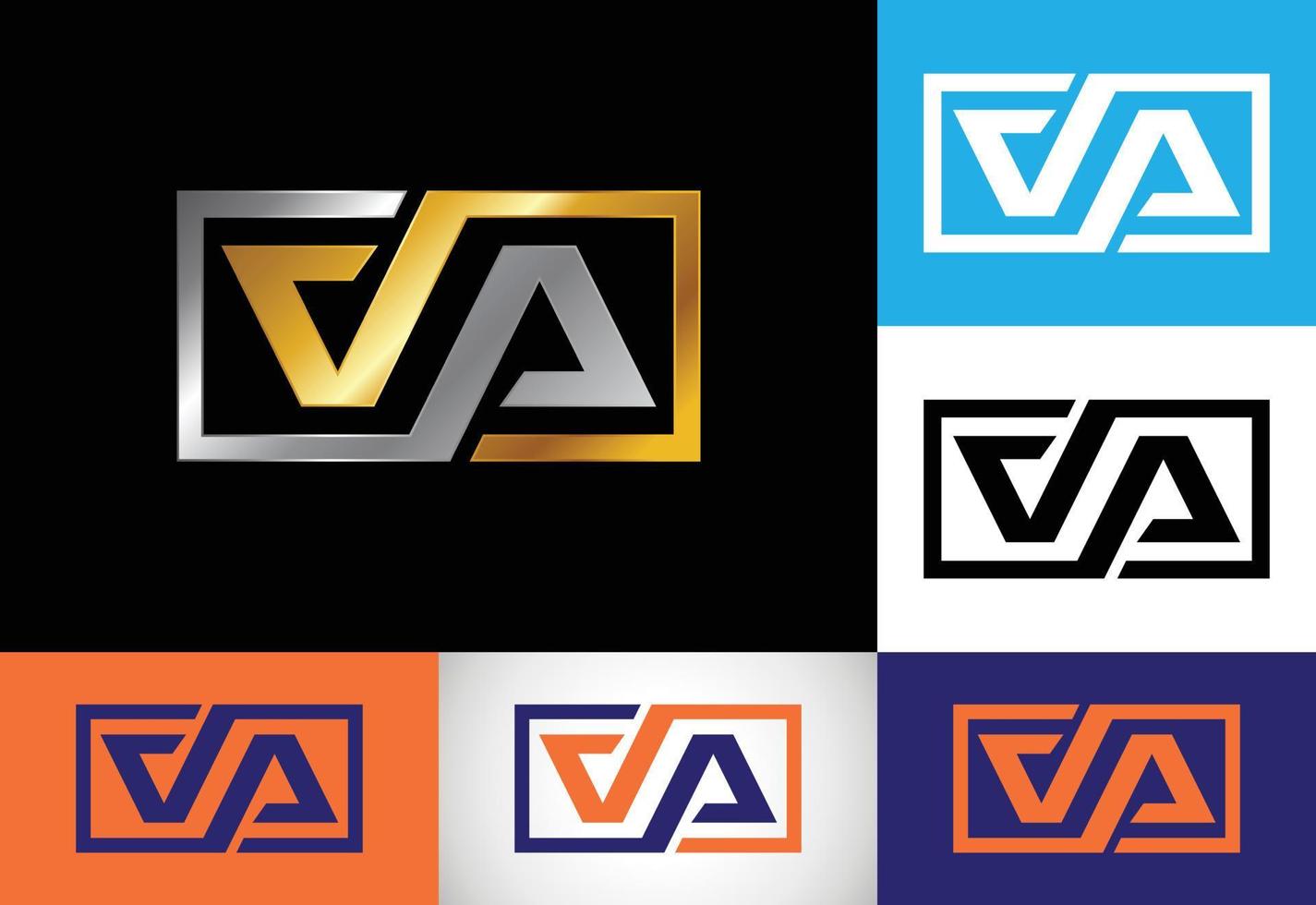 lettera iniziale va logo design vector. simbolo grafico dell'alfabeto per l'identità aziendale vettore