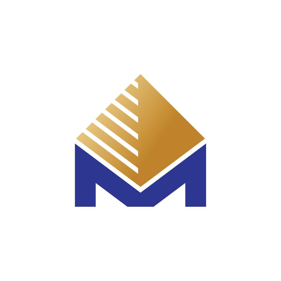 lettera m giza piramide logo design vettore