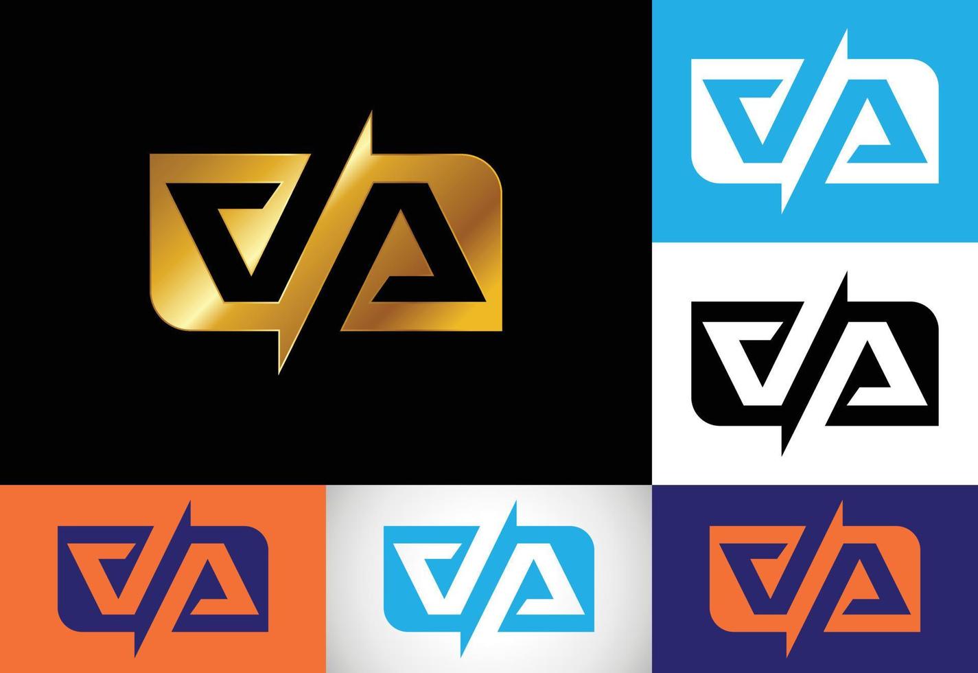 lettera iniziale va logo design vector. simbolo grafico dell'alfabeto per l'identità aziendale vettore