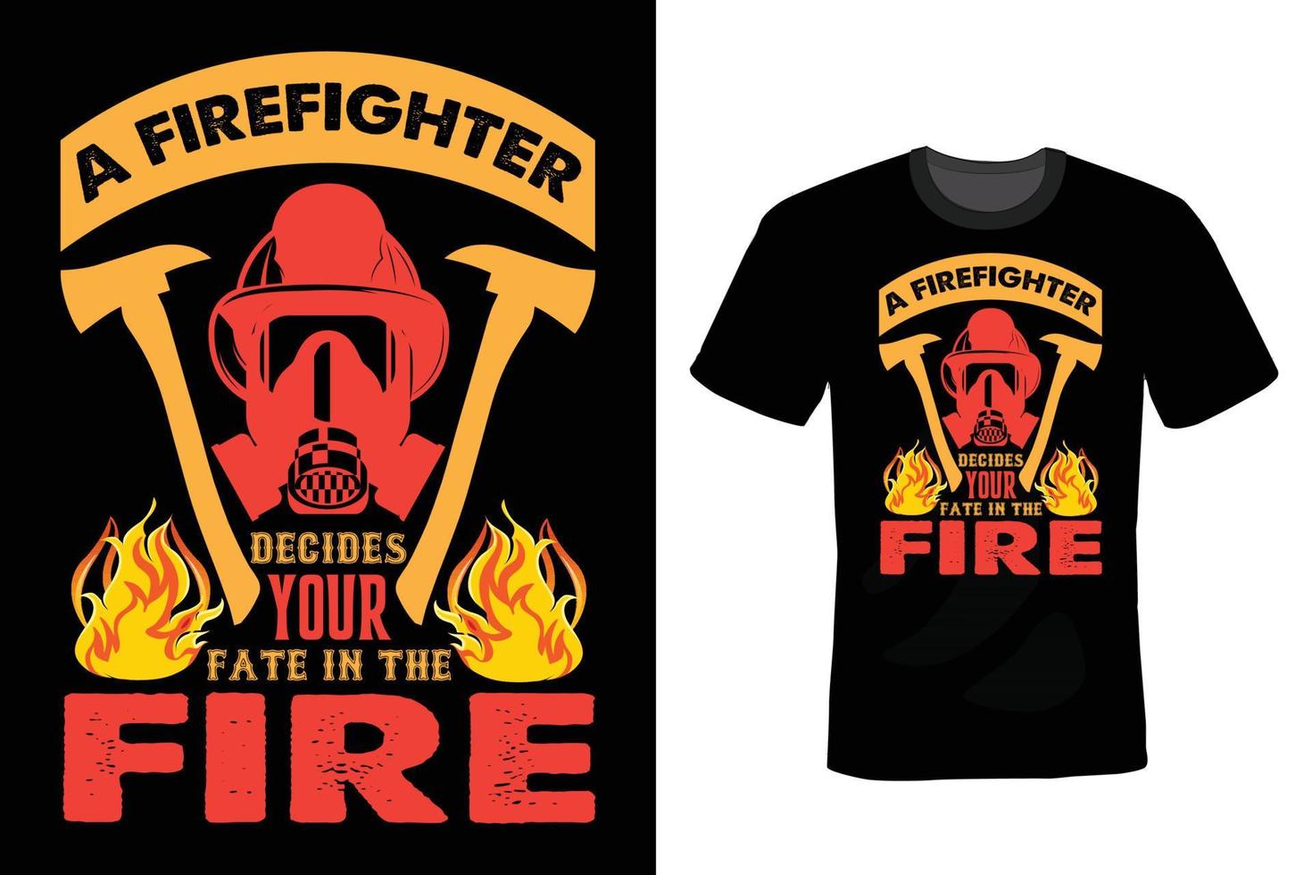 design della maglietta del vigile del fuoco, vintage, tipografia vettore
