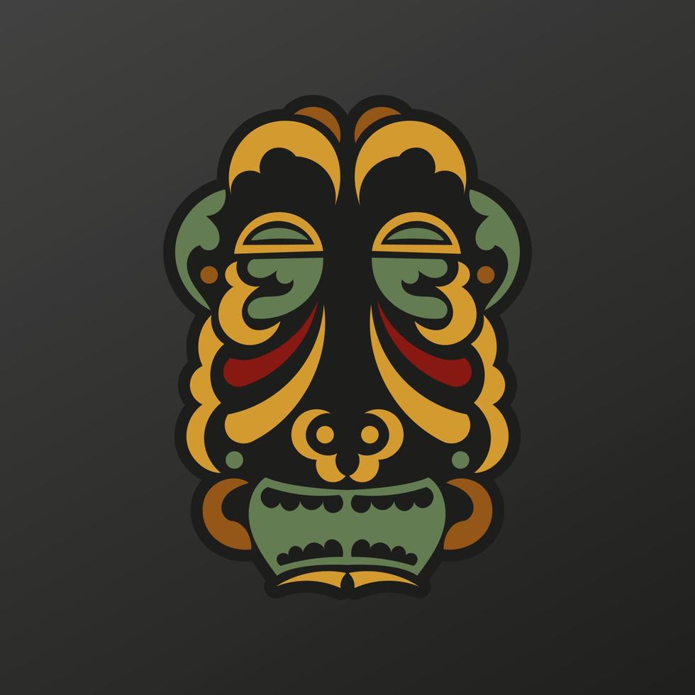 maschera polinesiana in colore barocco. modello lussuoso con motivi in pizzo. isolato. illustrazione vettoriale