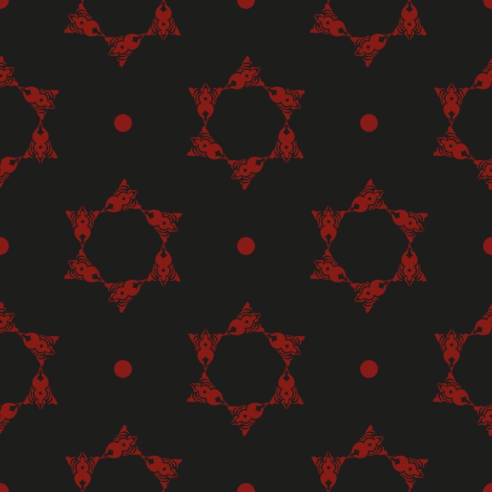 cinese nero e rosso astratto sfondo vettoriale senza soluzione di continuità. carta da parati in un modello in stile vintage.