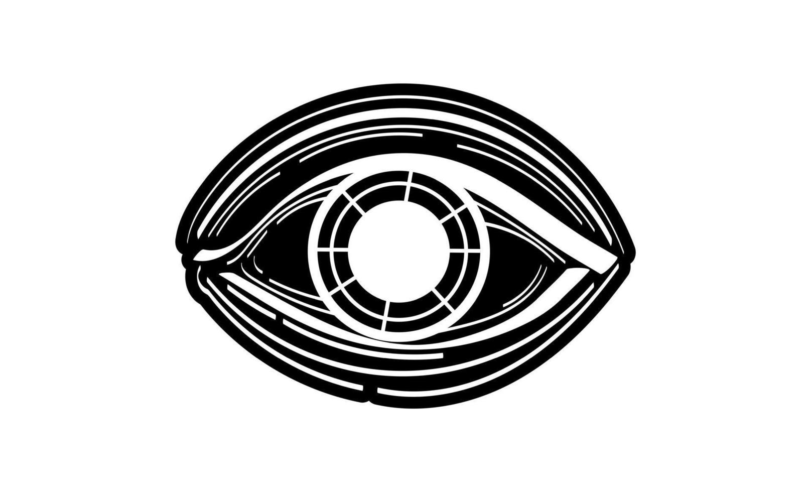 illustrazione vettoriale dell'occhio umano in stile inciso