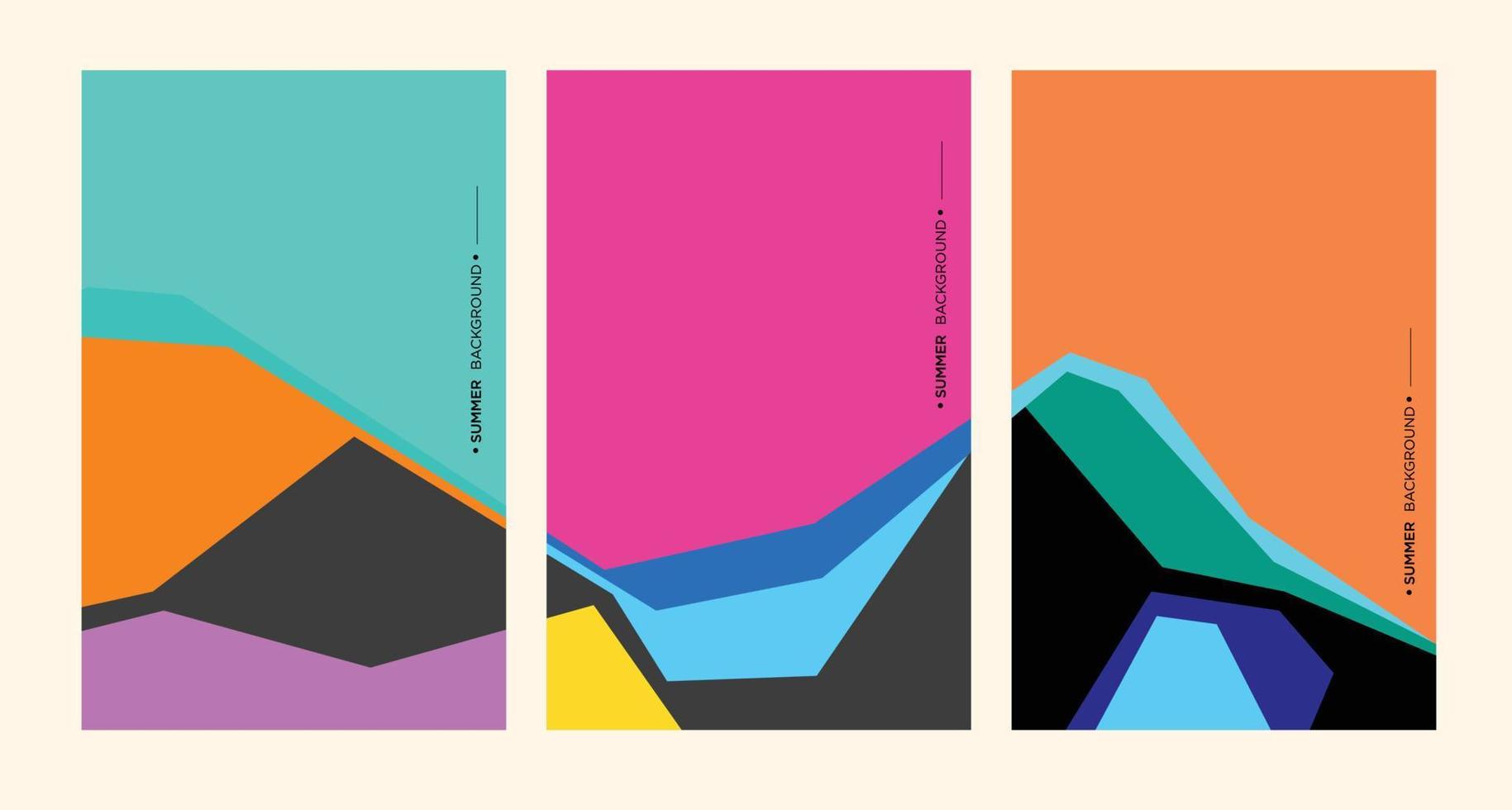 illustrazione di sfondo geometrico astratto colorato per poster estivo vettore