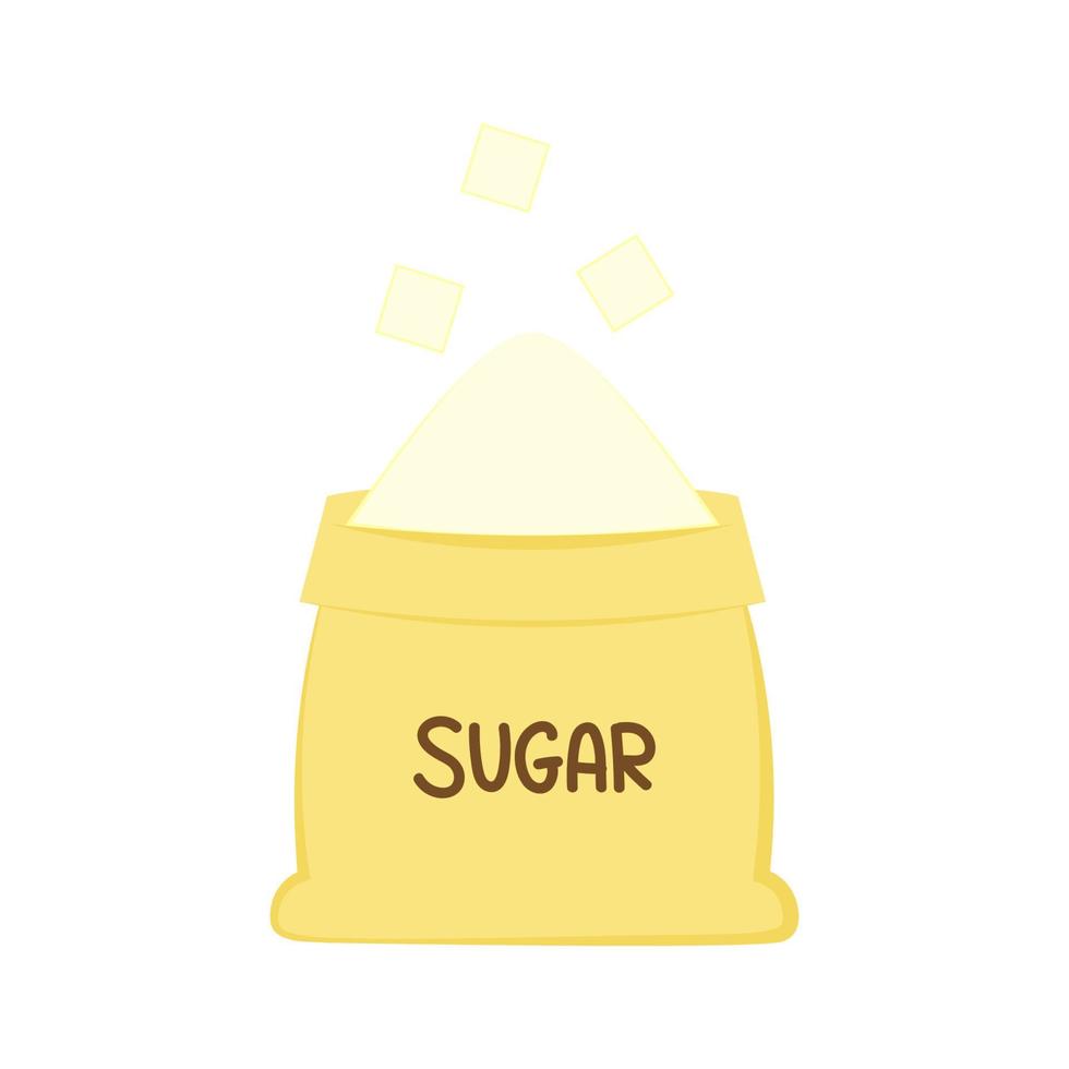 zucchero nel sacco di iuta. illustrazione vettoriale. vettore icona sacco di zucchero.