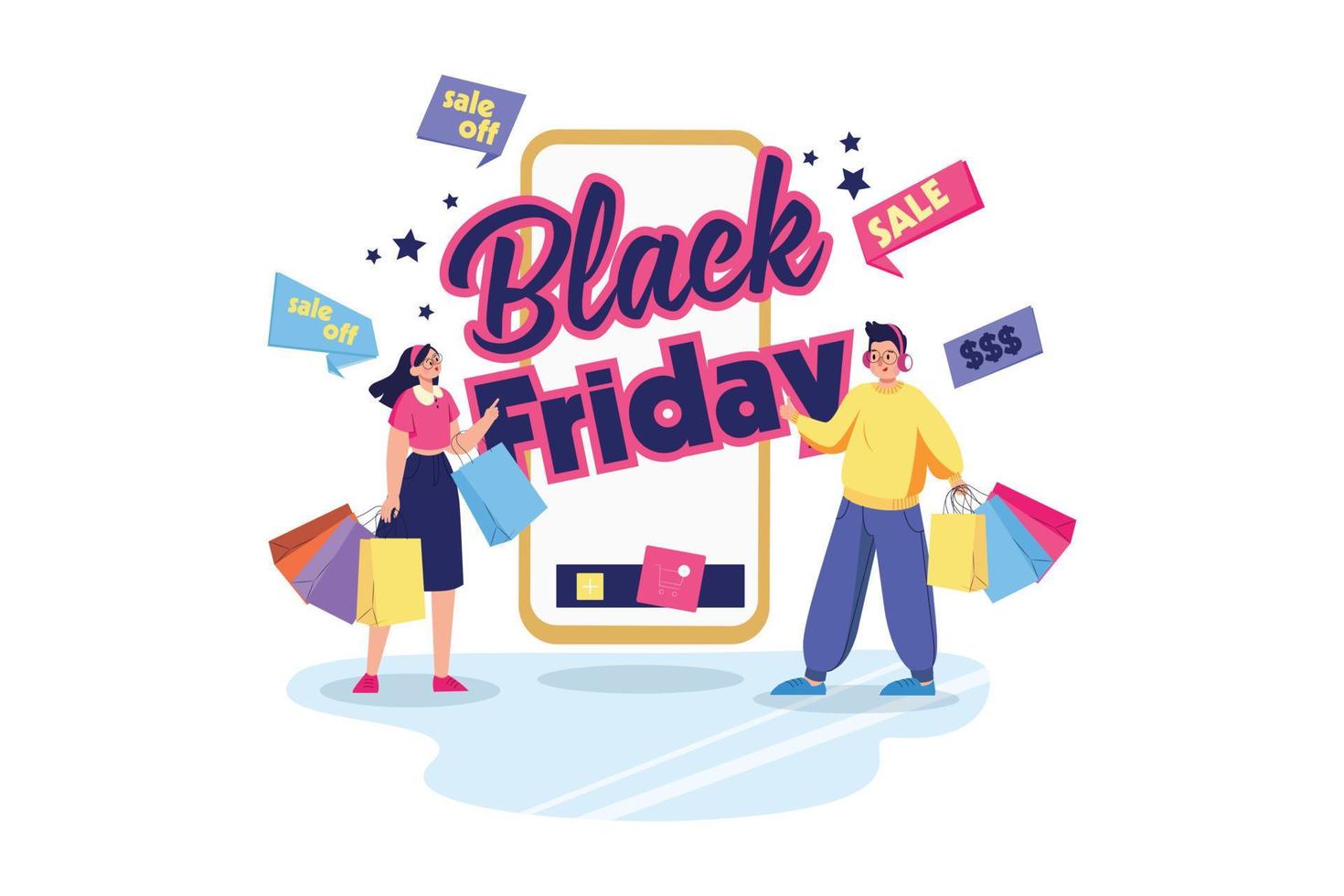 annuncio di vendita del black friday vettore