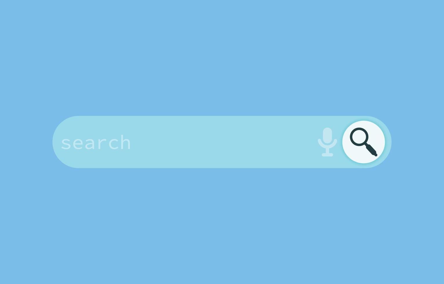 barra del motore di ricerca elemento vettoriale, ricerca sito Web, modello di sistema ui isolato su sfondo blu vettore