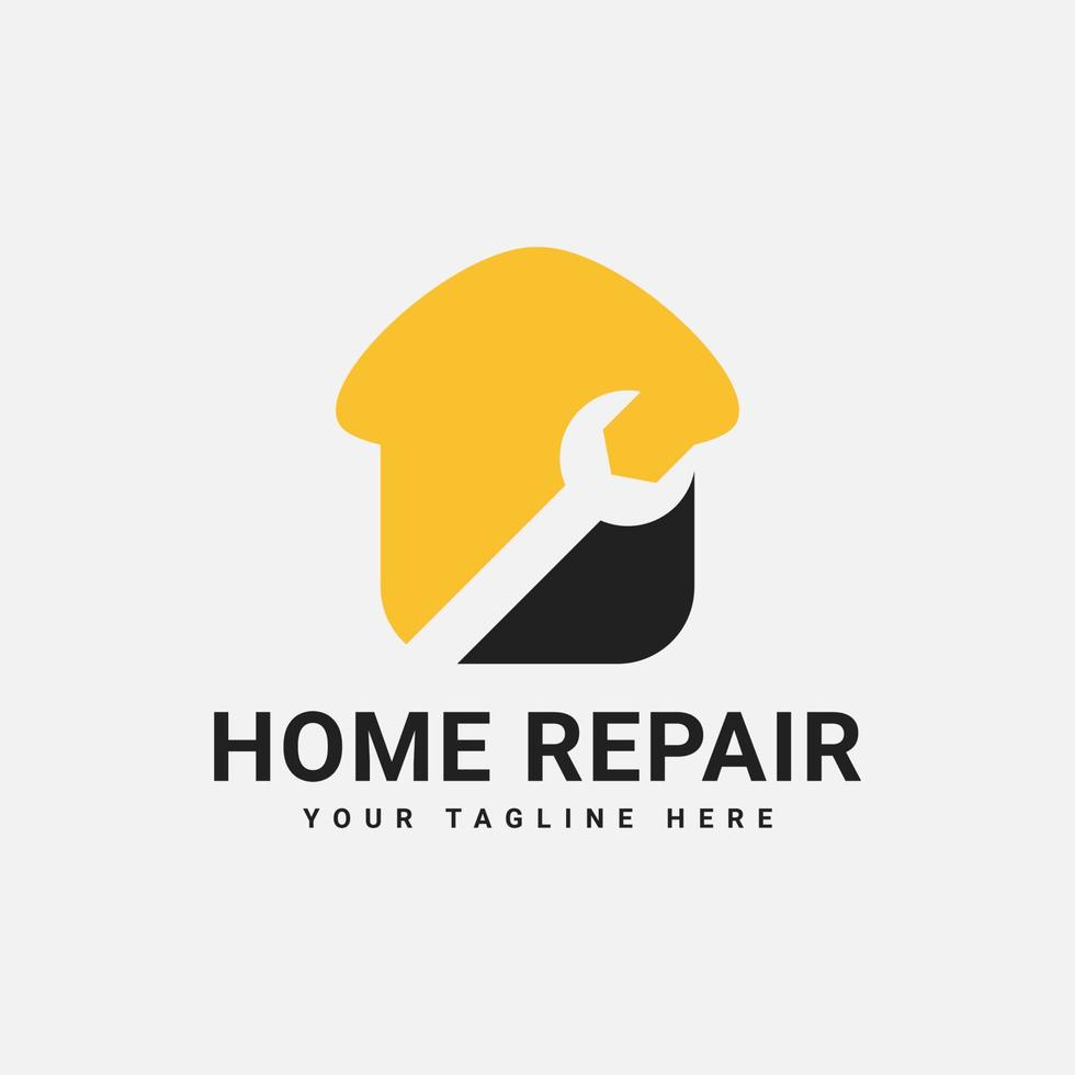 modello di progettazione del logo di riparazione domestica semplice e pulito vettore