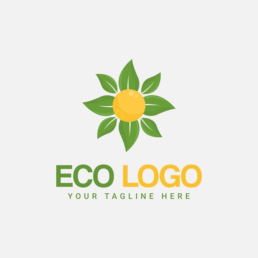 design del logo a foglia verde naturale, vettore di icone organiche rispettose dell'ambiente