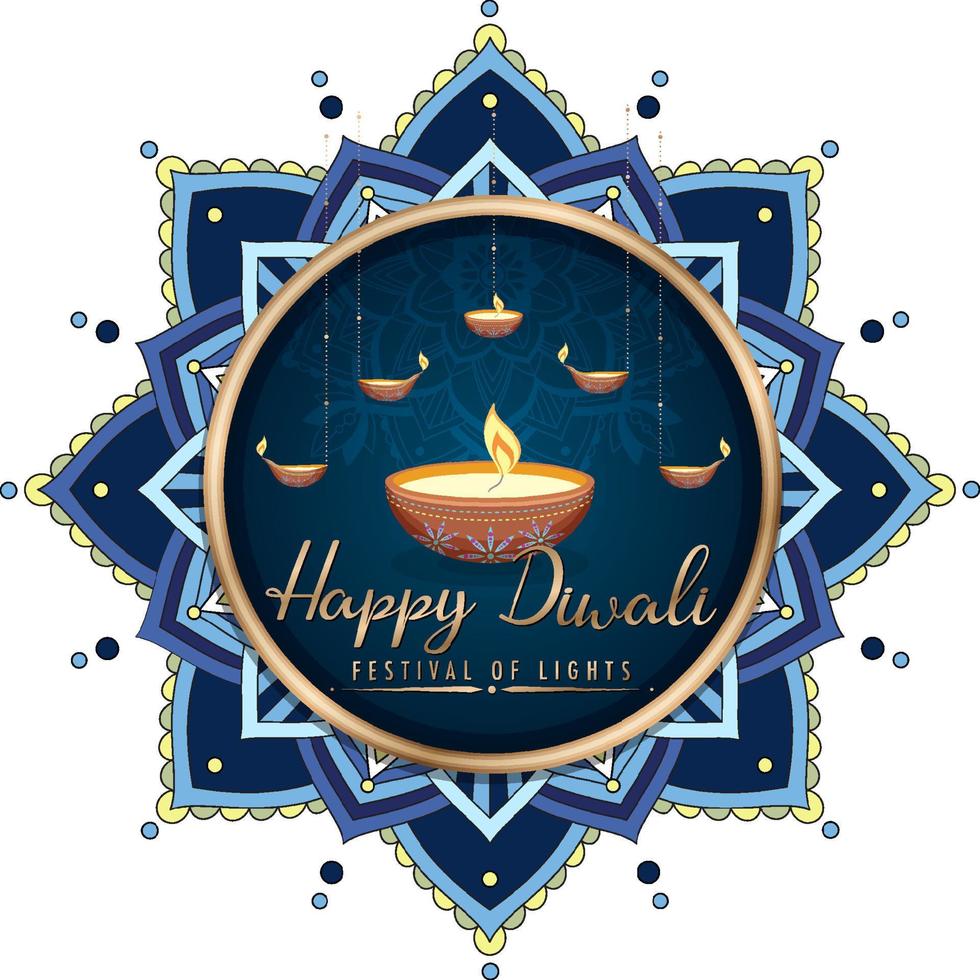 felice diwali festival delle luci poster vettore